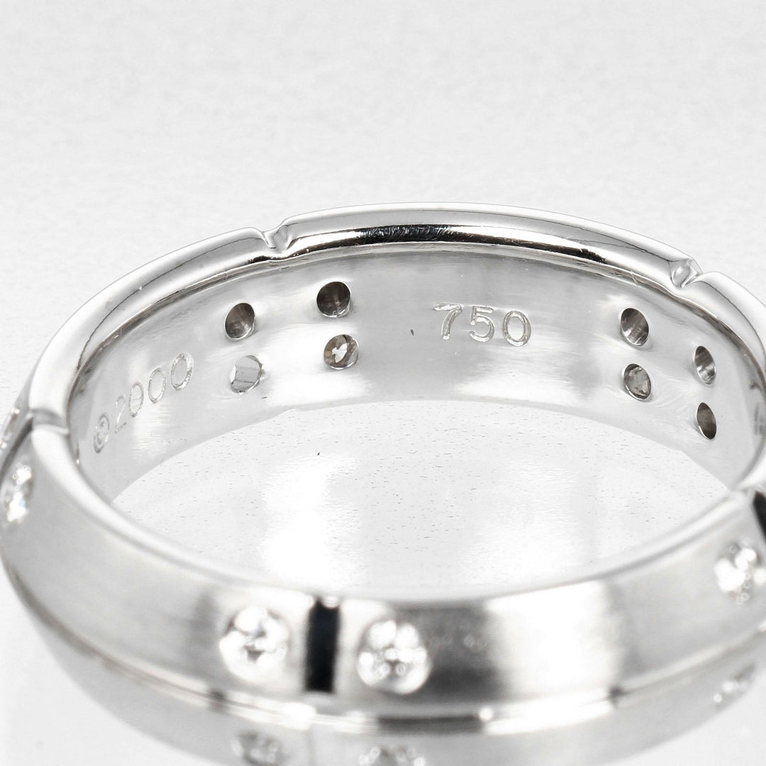 TIFFANY&Co. Ring K18 White Gold, Diamond Silver Streamerica Women Used Authentic