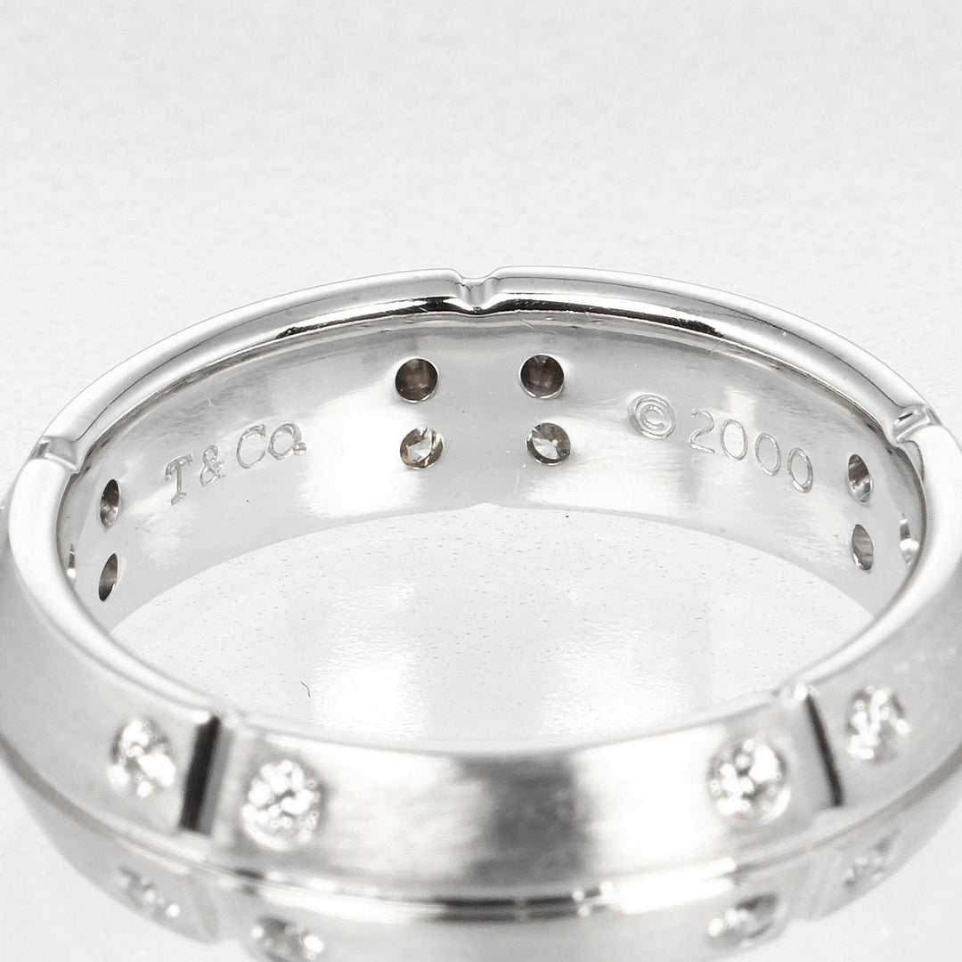 TIFFANY&Co. Ring K18 White Gold, Diamond Silver Streamerica Women Used Authentic
