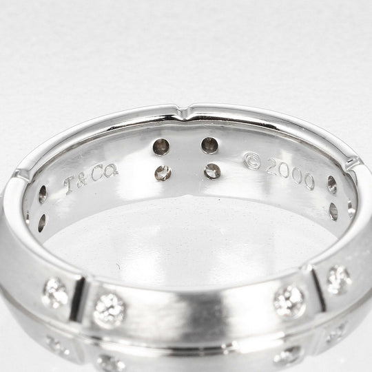 TIFFANY&Co. Ring K18 White Gold, Diamond Silver Streamerica Women Used Authentic