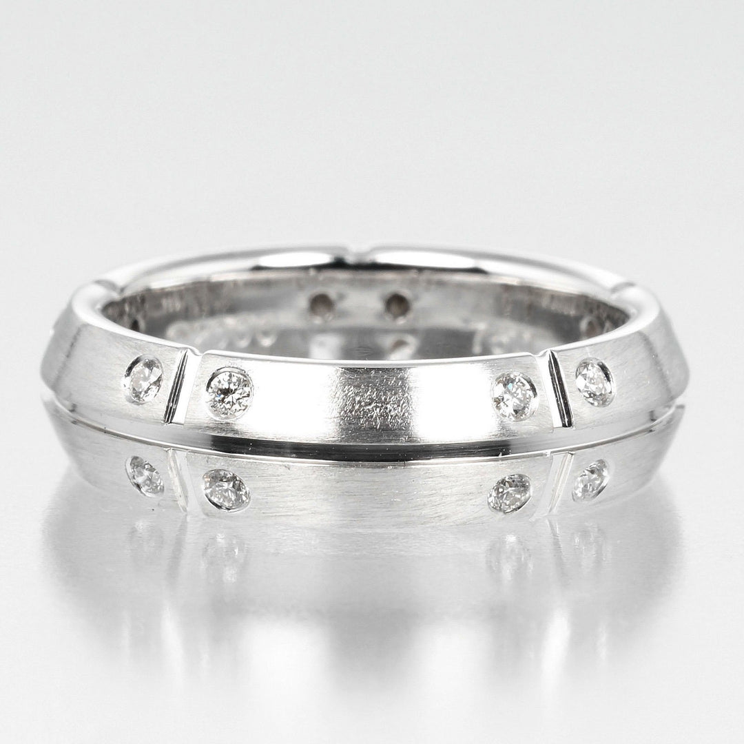 TIFFANY&Co. Ring K18 White Gold, Diamond Silver Streamerica Women Used Authentic