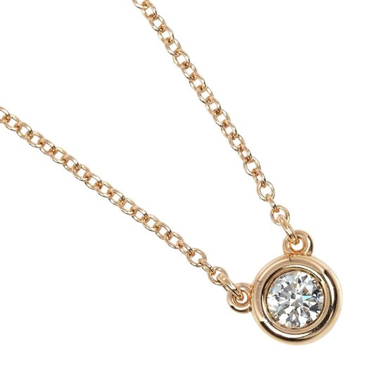 TIFFANY&Co. Necklace 0.14ct K18 pink gold, diamond gold By the yard Women Used Authentic