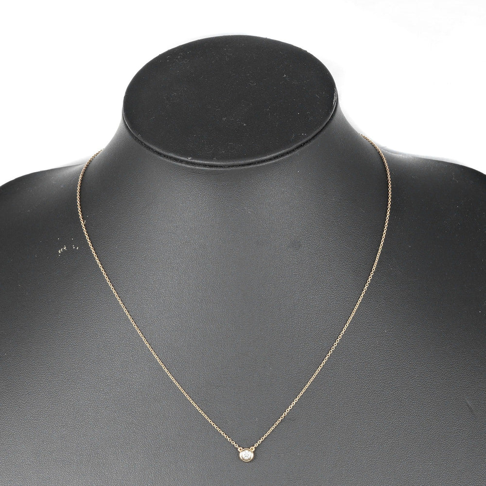 TIFFANY&Co. Necklace 0.14ct K18 pink gold, diamond gold By the yard Women Used Authentic