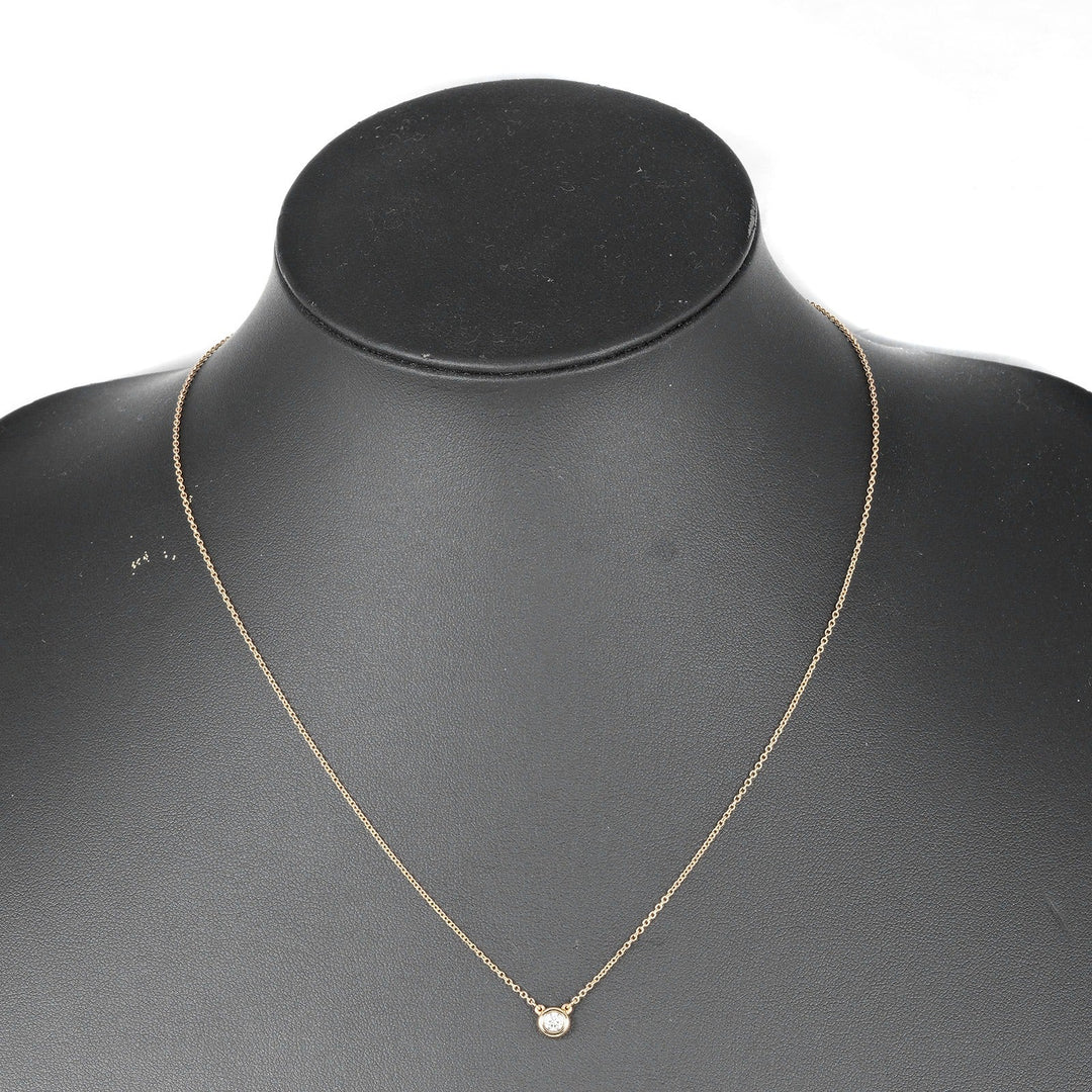 TIFFANY&Co. Necklace 0.14ct K18 pink gold, diamond gold By the yard Women Used Authentic