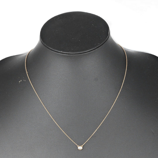 TIFFANY&Co. Necklace 0.14ct K18 pink gold, diamond gold By the yard Women Used Authentic