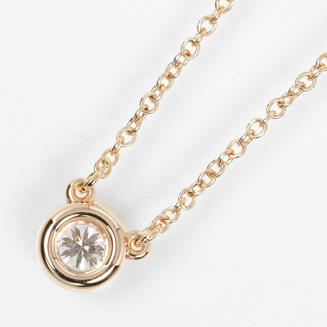 TIFFANY&Co. Necklace 0.14ct K18 pink gold, diamond gold By the yard Women Used Authentic