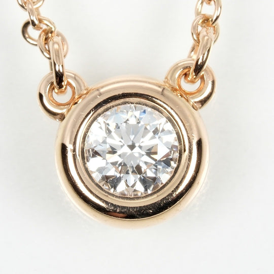 TIFFANY&Co. Necklace 0.14ct K18 pink gold, diamond gold By the yard Women Used Authentic