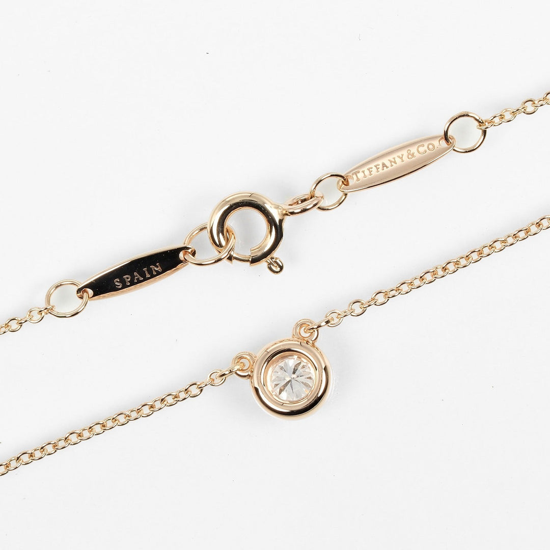 TIFFANY&Co. Necklace 0.14ct K18 pink gold, diamond gold By the yard Women Used Authentic