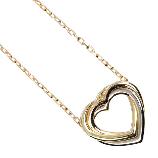 CARTIER Necklace K18 Gold, YG PG WG gold Trinity heart Women Used Authentic