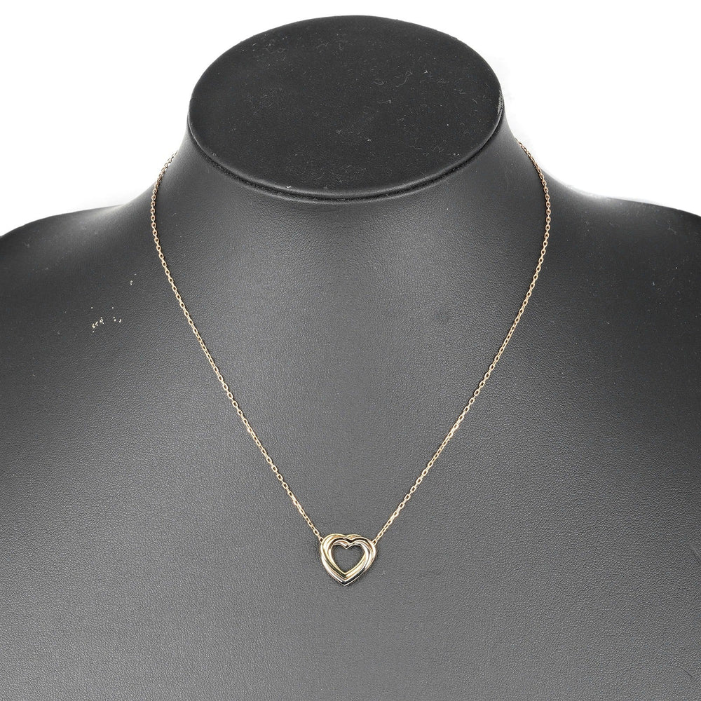 CARTIER Necklace K18 Gold, YG PG WG gold Trinity heart Women Used Authentic