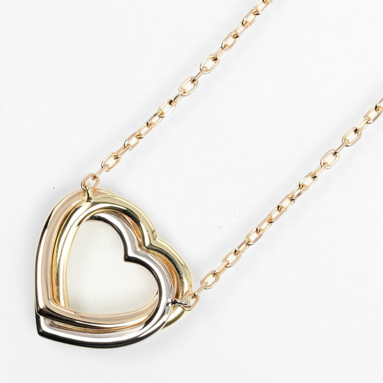 CARTIER Necklace K18 Gold, YG PG WG gold Trinity heart Women Used Authentic