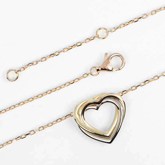 CARTIER Necklace K18 Gold, YG PG WG gold Trinity heart Women Used Authentic