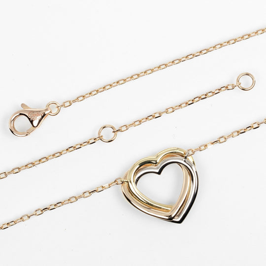 CARTIER Necklace K18 Gold, YG PG WG gold Trinity heart Women Used Authentic