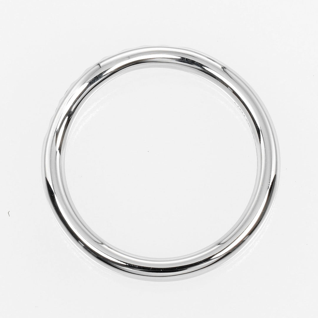 TIFFANY&Co. Ring Pt950Platinum, 9P Diamond Silver 0.1" model Curved band Women Used Authentic