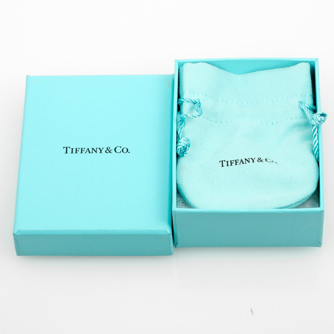 TIFFANY&Co. Ring Pt950Platinum, 9P Diamond Silver 0.1" model Curved band Women Used Authentic