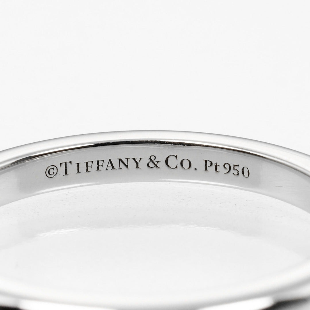 TIFFANY&Co. Ring Pt950 Platinum, 3P Diamond Silver 0.1" model forever classic band Women Used Authentic