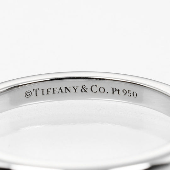 TIFFANY&Co. Ring Pt950 Platinum, 3P Diamond Silver 0.1" model forever classic band Women Used Authentic