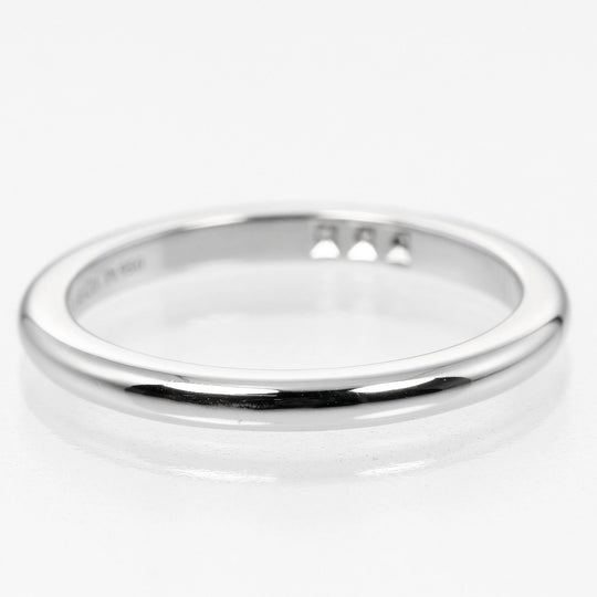 TIFFANY&Co. Ring Pt950 Platinum, 3P Diamond Silver 0.1" model forever classic band Women Used Authentic