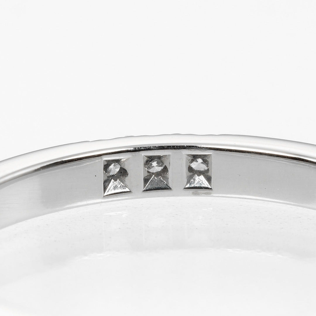 TIFFANY&Co. Ring Pt950 Platinum, 3P Diamond Silver 0.1" model forever classic band Women Used Authentic