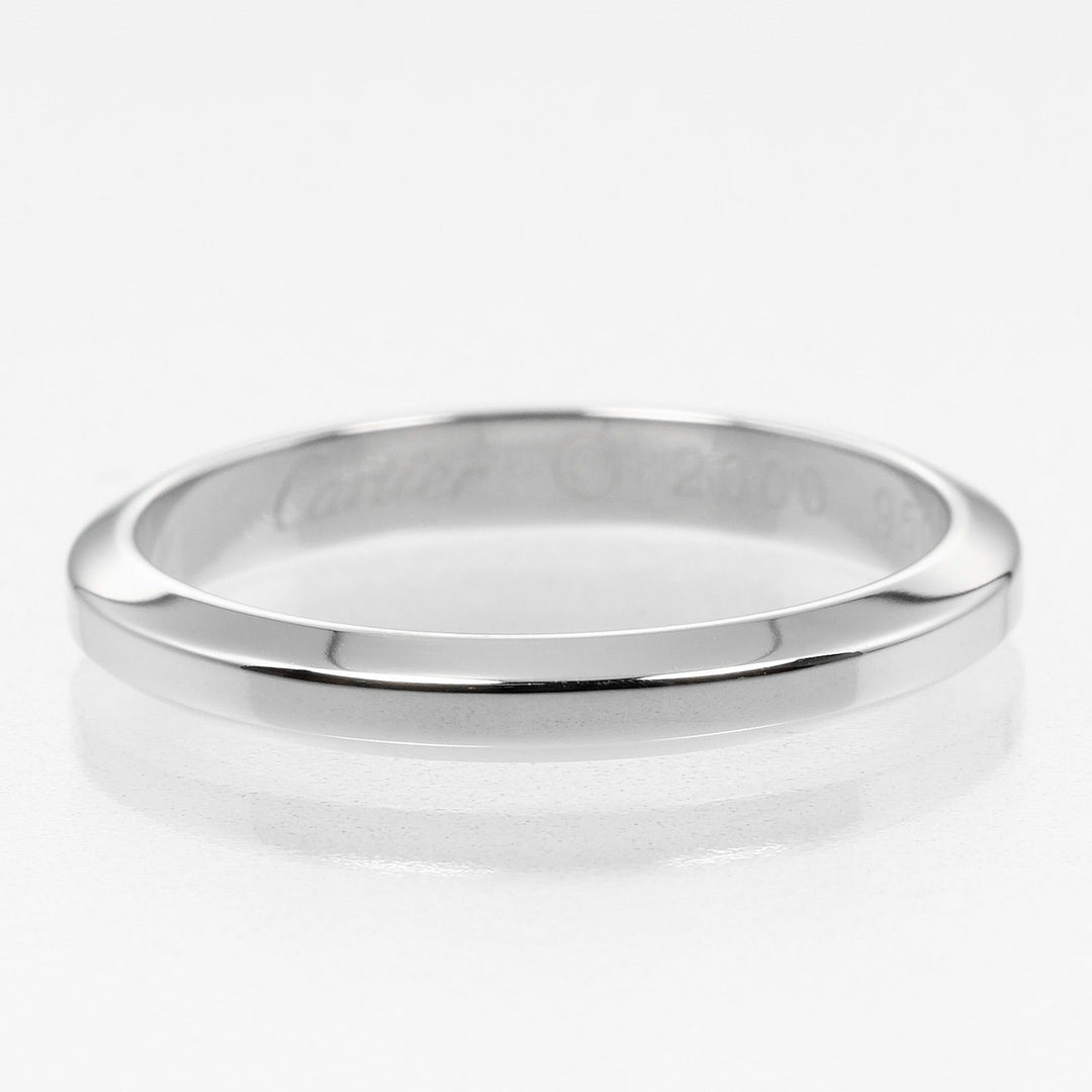 CARTIER Ring Pt950Platinum Silver 0.1" model Declaration mens 57 Used Authentic