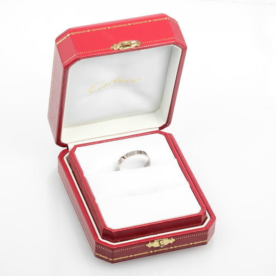 CARTIER Ring K18 white gold Silver mini love wedding mens 63 Used Authentic