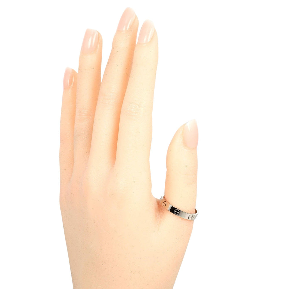CARTIER Ring K18 white gold Silver mini love wedding mens 63 Used Authentic