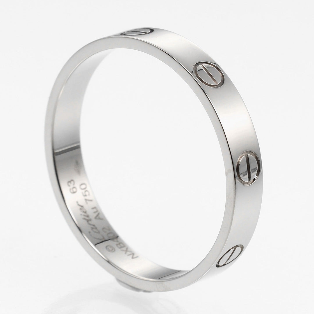 CARTIER Ring K18 white gold Silver mini love wedding mens 63 Used Authentic