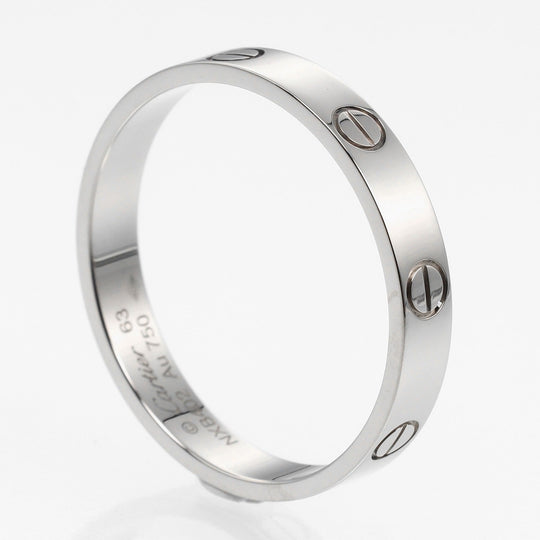 CARTIER Ring K18 white gold Silver mini love wedding mens 63 Used Authentic