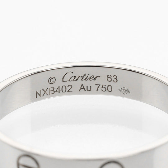 CARTIER Ring K18 white gold Silver mini love wedding mens 63 Used Authentic