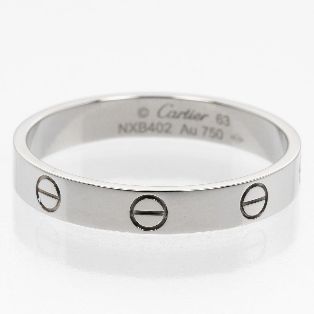 CARTIER Ring K18 white gold Silver mini love wedding mens 63 Used Authentic