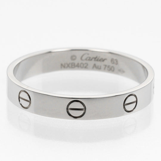 CARTIER Ring K18 white gold Silver mini love wedding mens 63 Used Authentic
