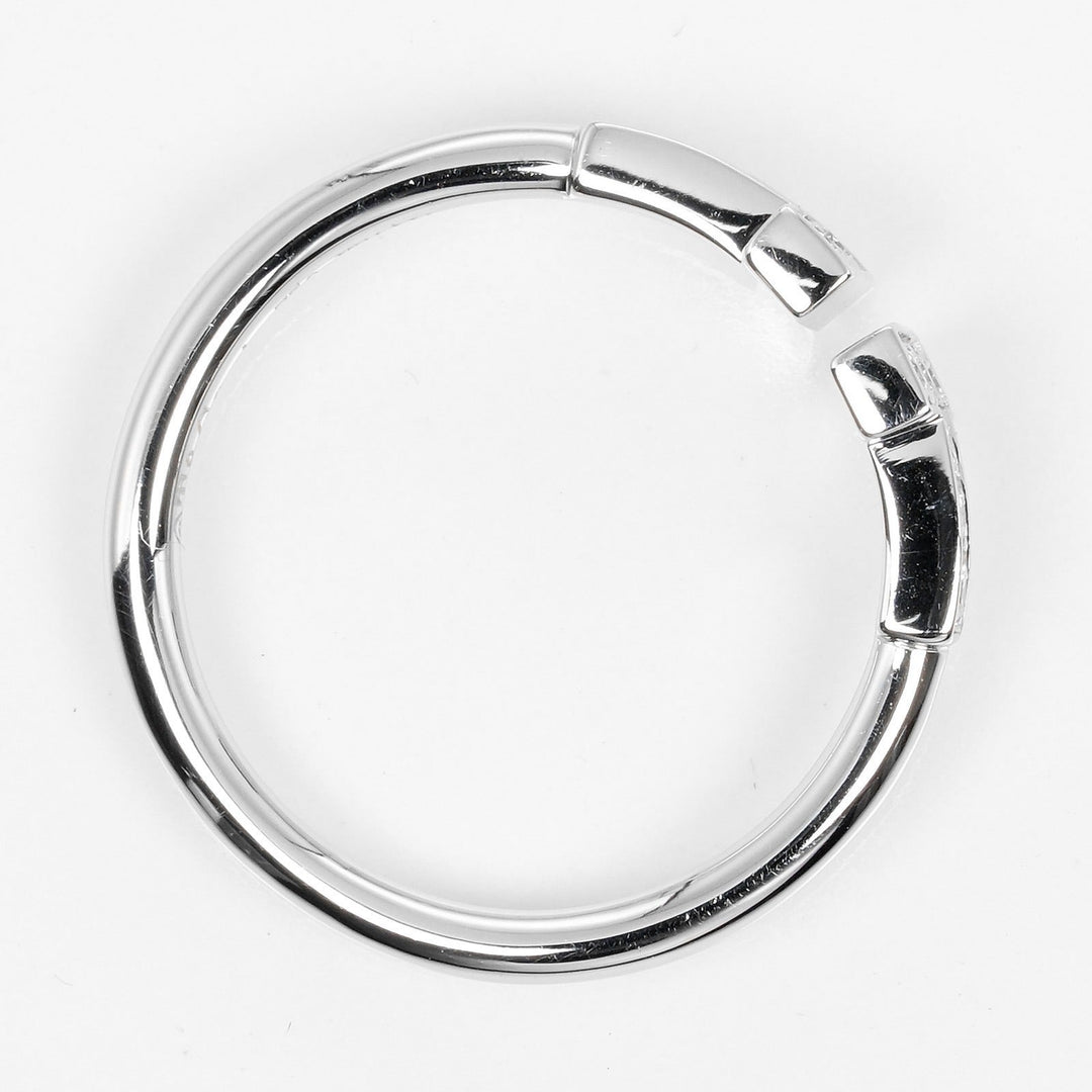 TIFFANY&Co. Ring K18 White Gold, Diamond Silver T wire Women Used Authentic