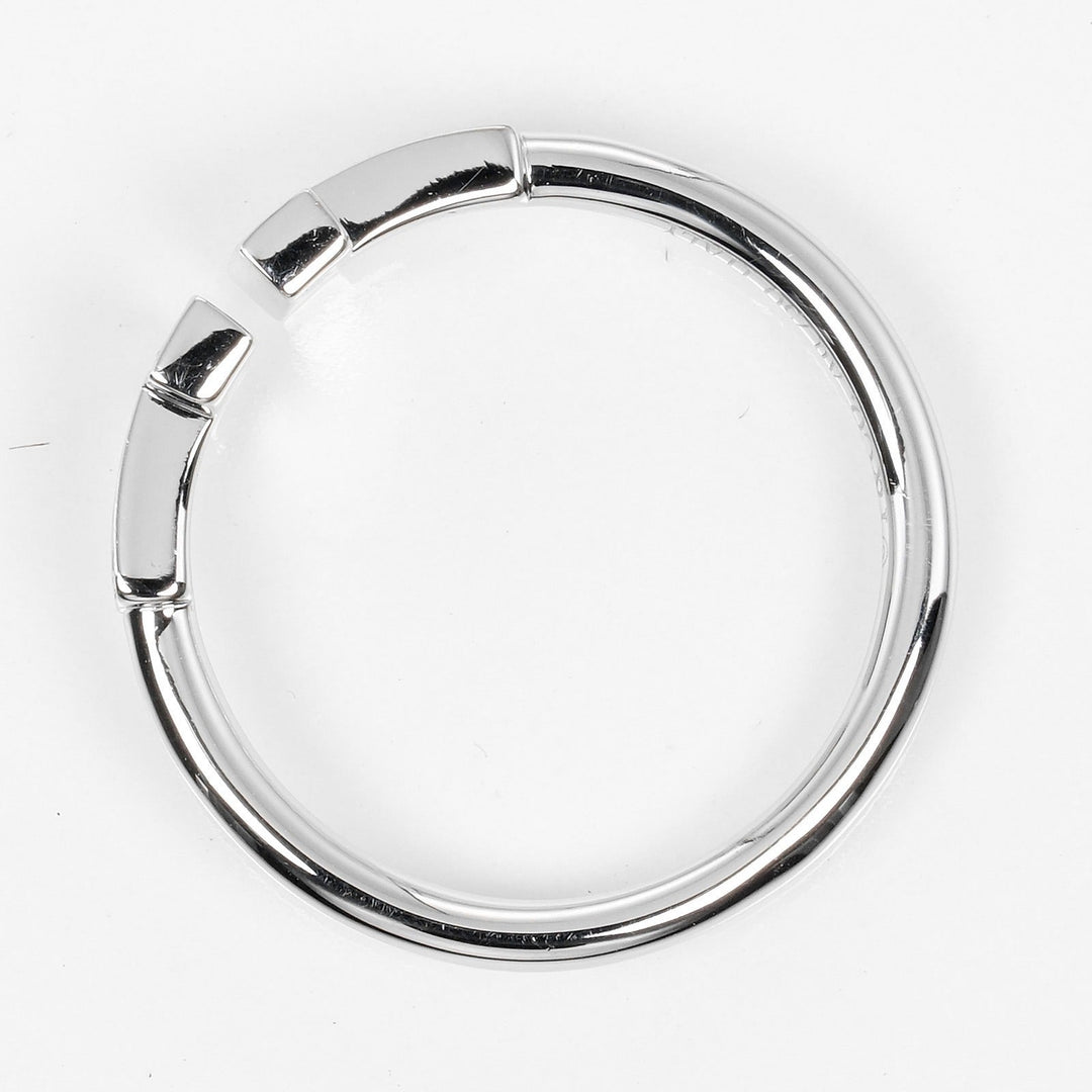 TIFFANY&Co. Ring K18 White Gold, Diamond Silver T wire Women Used Authentic