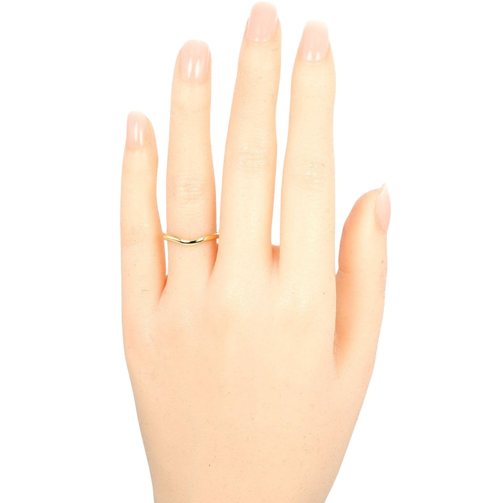 TIFFANY&Co. Ring K18 yellow gold gold 0.1" model Curved band Women Used Authentic