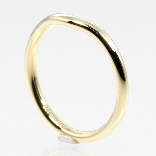 TIFFANY&Co. Ring K18 yellow gold gold 0.1" model Curved band Women Used Authentic