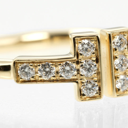 TIFFANY&Co. Ring K18 Yellow Gold, Diamond gold T wire Women Used Authentic