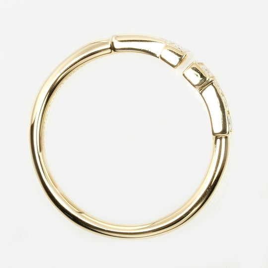 TIFFANY&Co. Ring K18 Yellow Gold, Diamond gold T wire Women Used Authentic