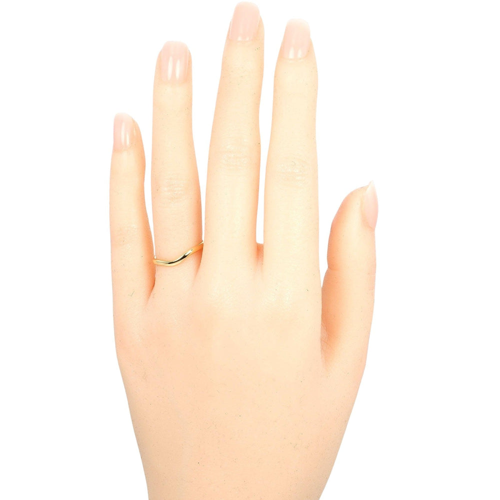 TIFFANY&Co. Ring K18 yellow gold gold 0.1" model Curved band Women Used Authentic