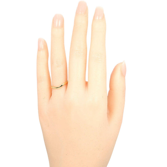 TIFFANY&Co. Ring K18 yellow gold gold 0.1" model Curved band Women Used Authentic