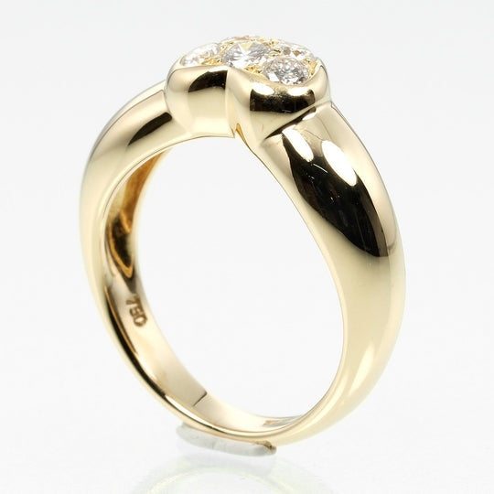 TIFFANY&Co. Ring K18 Yellow Gold, Diamond gold Pave heart Women Used Authentic