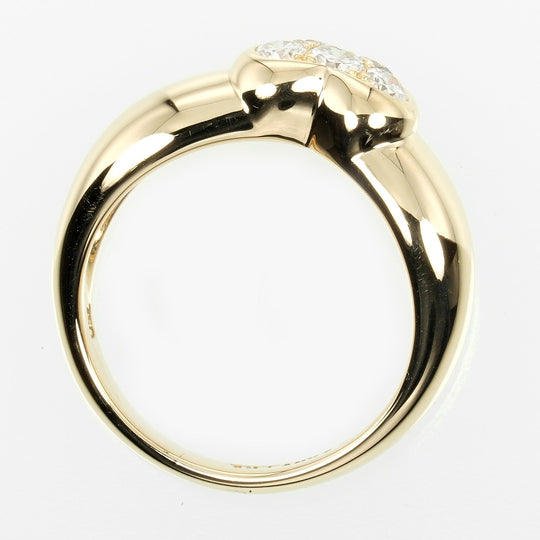 TIFFANY&Co. Ring K18 Yellow Gold, Diamond gold Pave heart Women Used Authentic