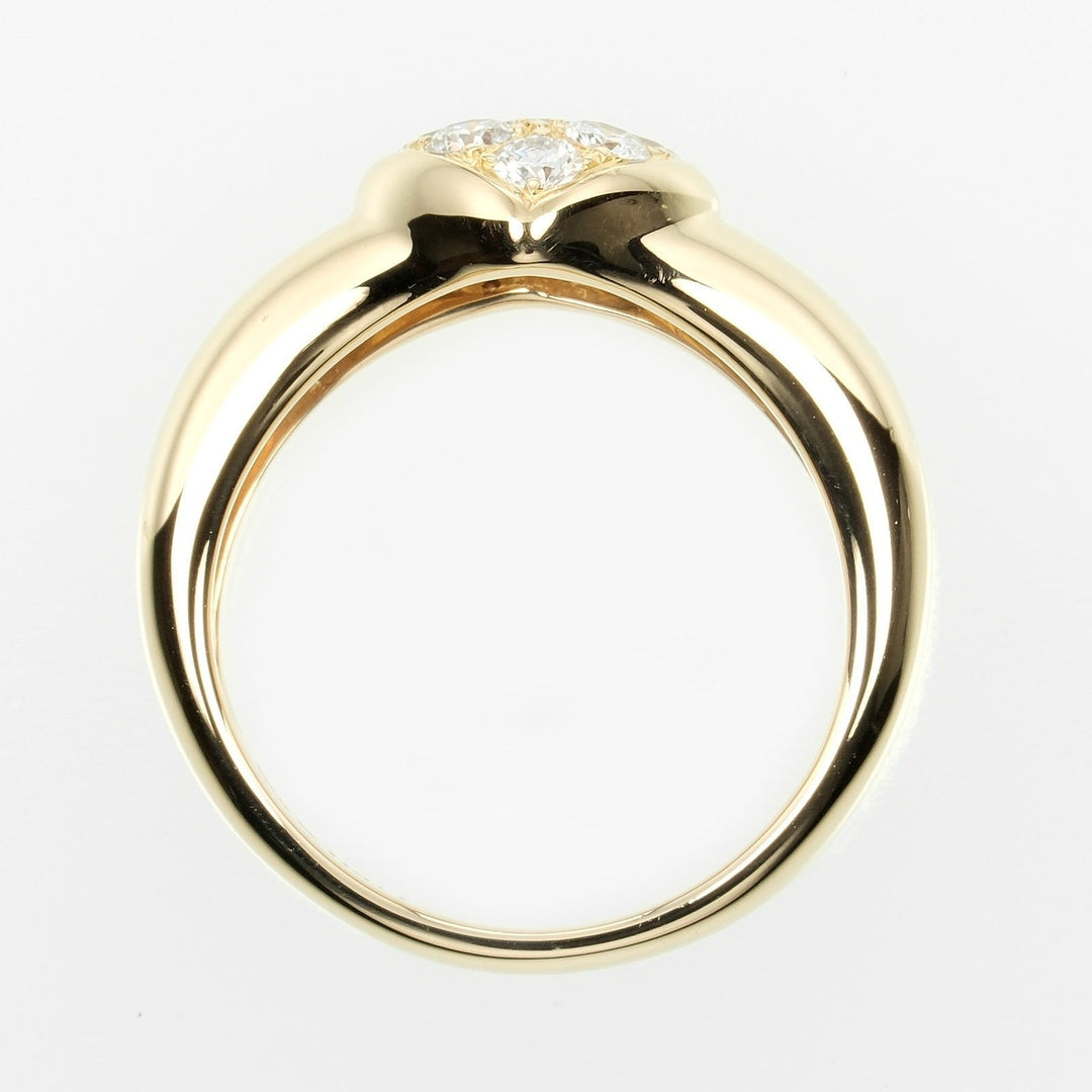 TIFFANY&Co. Ring K18 Yellow Gold, Diamond gold Pave heart Women Used Authentic
