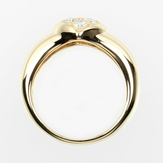 TIFFANY&Co. Ring K18 Yellow Gold, Diamond gold Pave heart Women Used Authentic