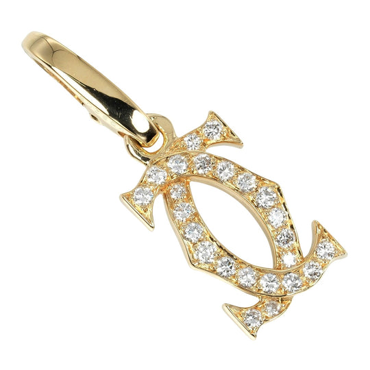CARTIER Pendant top K18 Yellow Gold, Diamond gold 2C charm Women Used Authentic