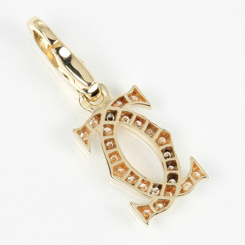 CARTIER Pendant top K18 Yellow Gold, Diamond gold 2C charm Women Used Authentic