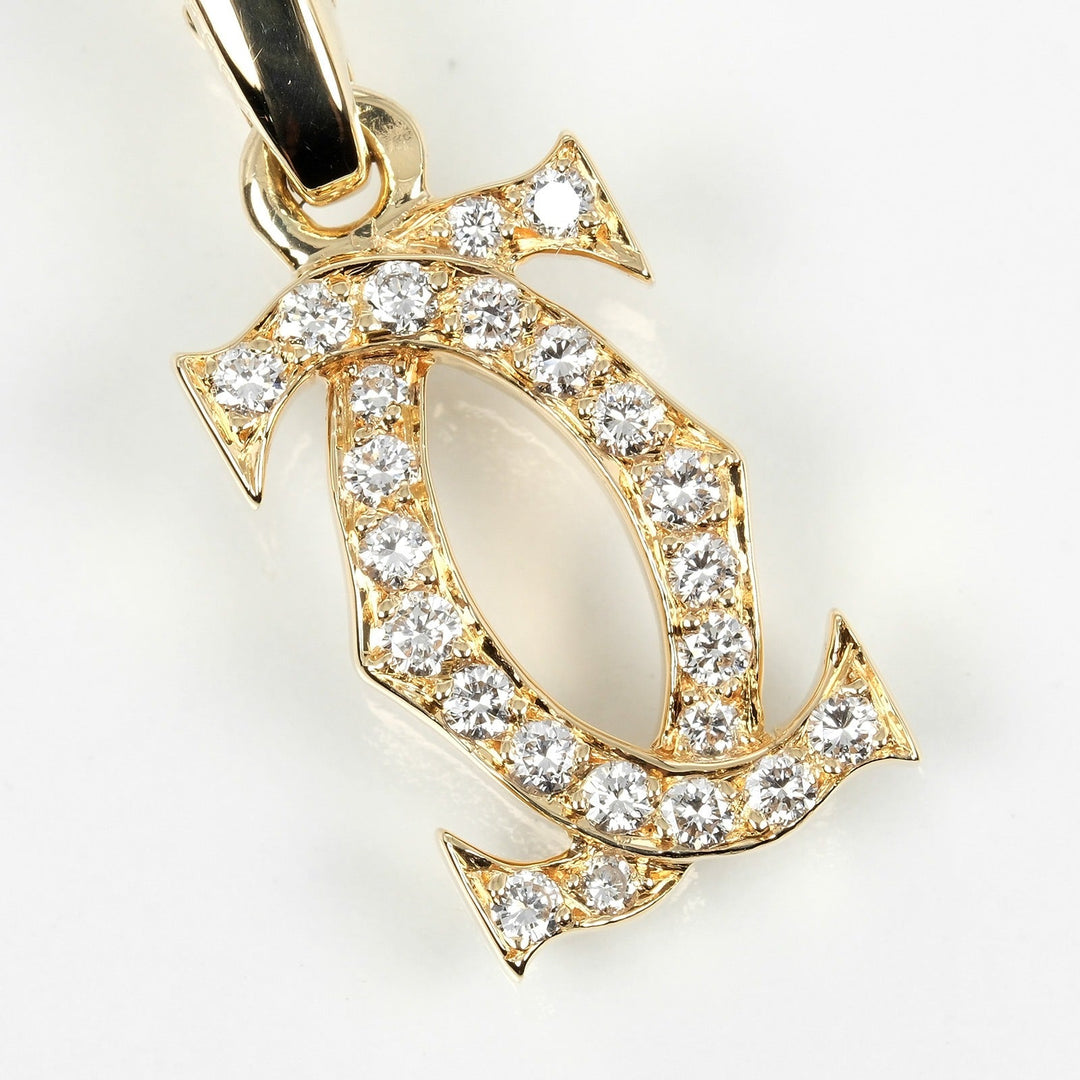 CARTIER Pendant top K18 Yellow Gold, Diamond gold 2C charm Women Used Authentic