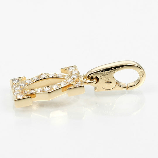 CARTIER Pendant top K18 Yellow Gold, Diamond gold 2C charm Women Used Authentic