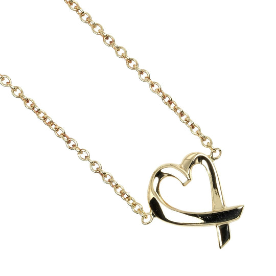 TIFFANY&Co. Necklace K18 yellow gold gold Loving heart Women Used Authentic