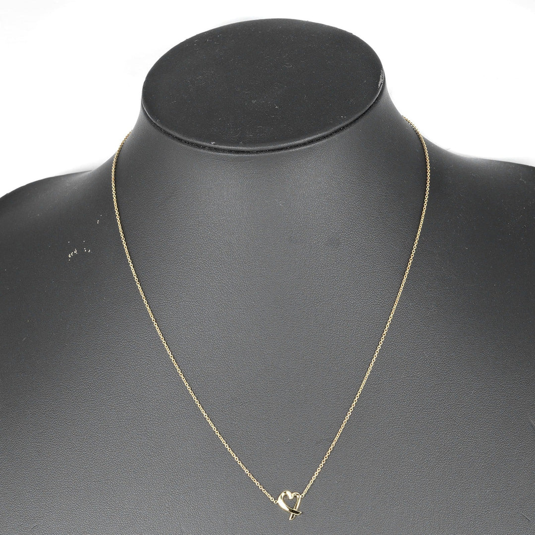 TIFFANY&Co. Necklace K18 yellow gold gold Loving heart Women Used Authentic