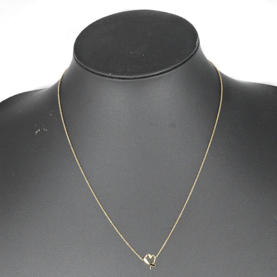 TIFFANY&Co. Necklace K18 yellow gold gold Loving heart Women Used Authentic