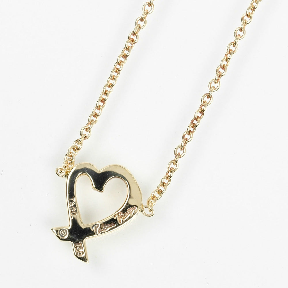 TIFFANY&Co. Necklace K18 yellow gold gold Loving heart Women Used Authentic